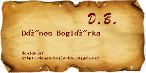 Dénes Boglárka névjegykártya
