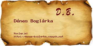 Dénes Boglárka névjegykártya